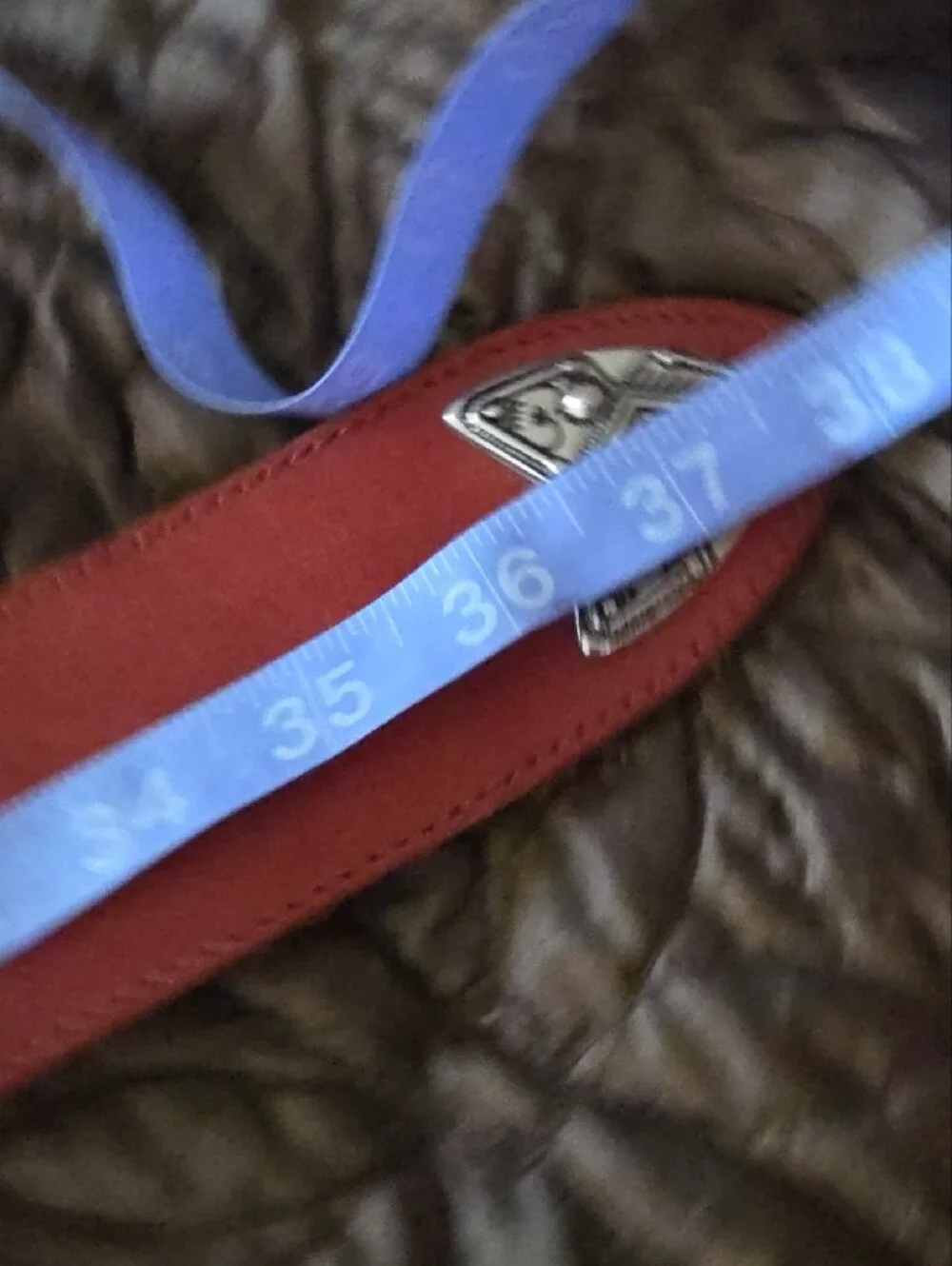 Woven Leather Western-Style Women's Belt in Maroon with Silver Buckle Accents